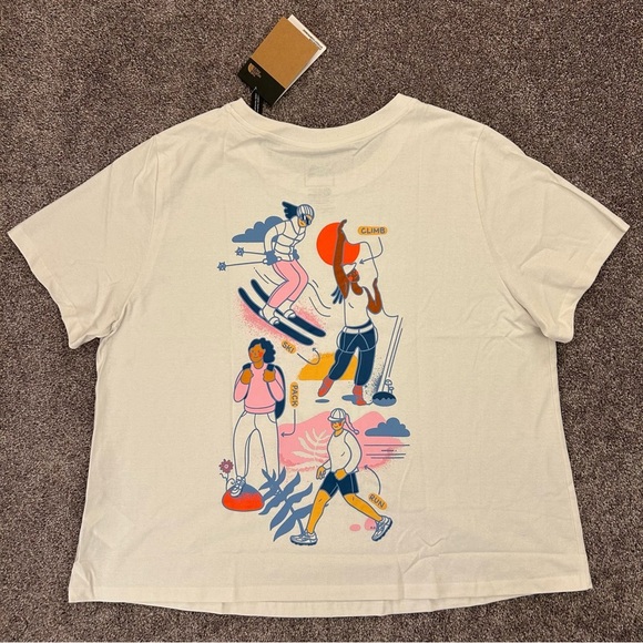The North Face Women's White Tee Plus Size 2X Short Sleeves Crew Neck NWT $35 - Picture 6 of 16